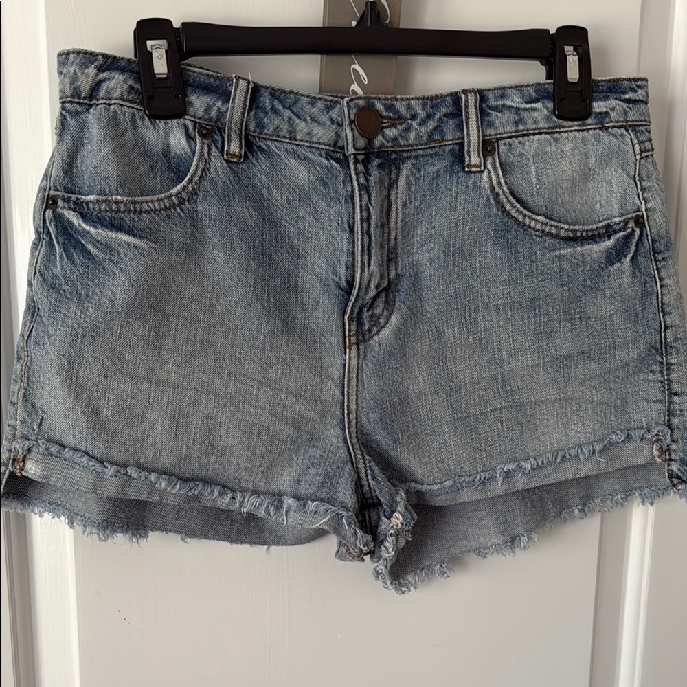 O'Neill Blue Jean Shorts with Distressed Hem